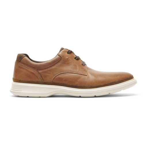 Rockport DresSports 2 Go Plain Toe Men's Oxfords Shoes Brown | OZHPQ-PH