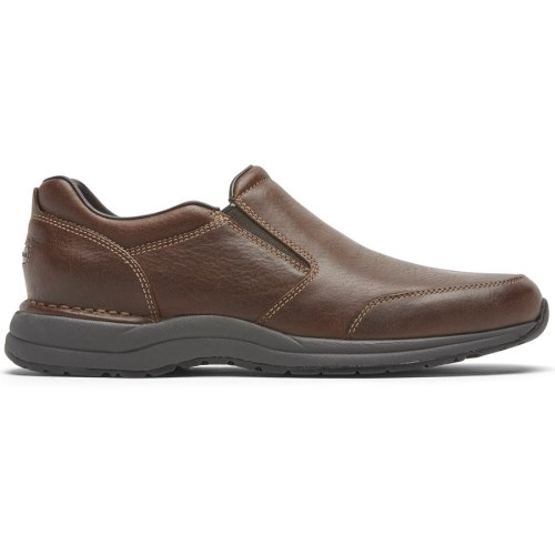 Rockport Edge Hill 2 Double Gore Slip-On Men's Loafers Dark Brown | TKQ4M-PH