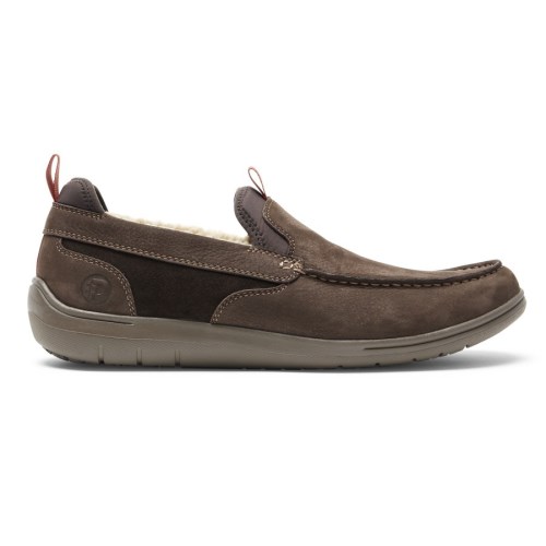 Rockport FitSmart Men's Slippers Chocolate | XNLVG-PH