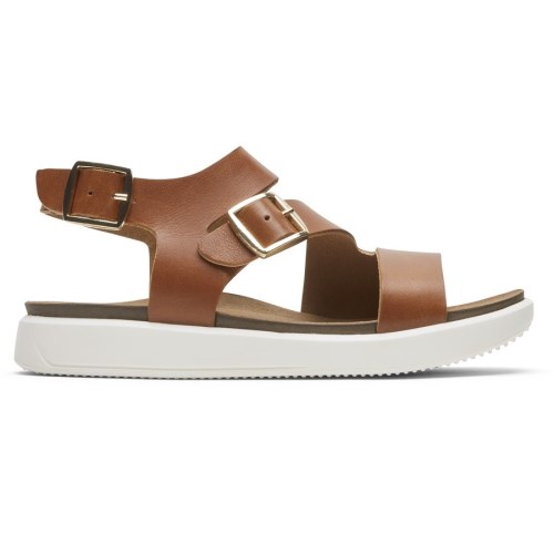 Rockport Kells Bay Asymmetrical Women's Sandals Brown | XSOZ3-PH