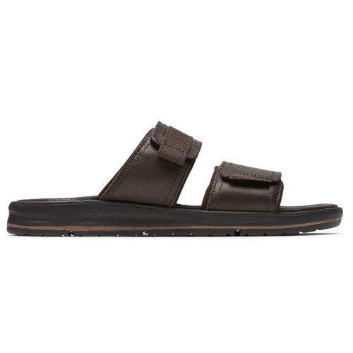 Rockport Lucky Bay Dress Men's Slides Chocolate | TRL4Q-PH