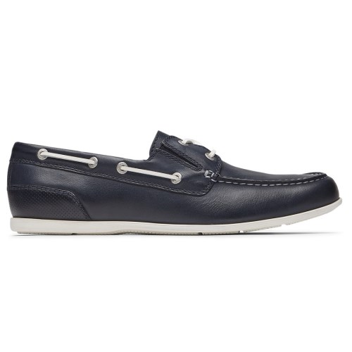 Rockport Malcom Camp Men's Boat Shoes Black | VLHWR-PH