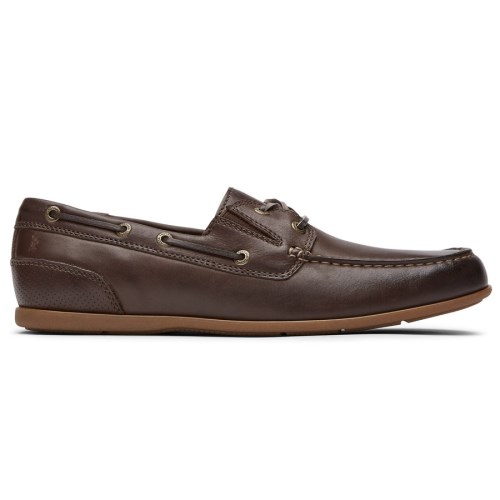 Rockport Malcom Camp Men's Boat Shoes Chocolate | JRGIM-PH