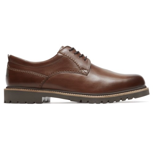 Rockport Marshall Plain Toe Men's Oxfords Shoes Dark Brown | YZIGX-PH