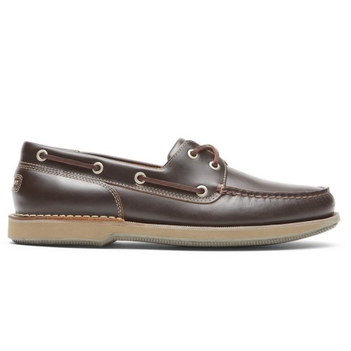 Rockport Perth Men's Boat Shoes Chocolate | SG2KZ-PH