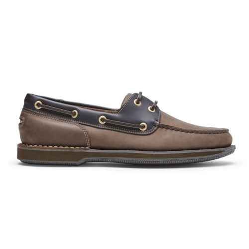 Rockport Perth Men's Boat Shoes Chocolate | UL3MO-PH