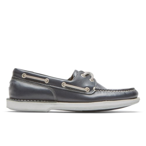 Rockport Perth Men's Boat Shoes Navy | NSYHQ-PH