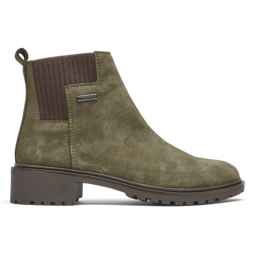 Rockport Ryleigh Waterproof Women's Chelsea Boots Olive | 3LKPM-PH