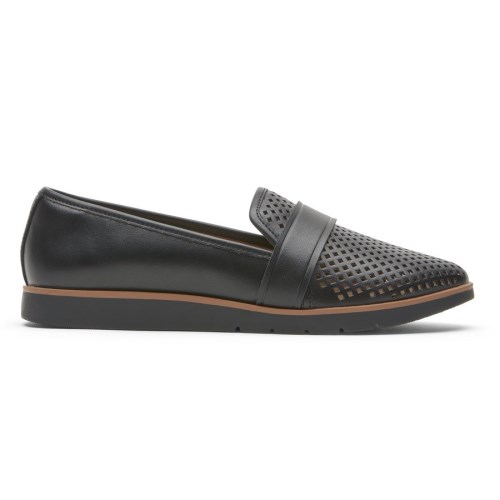 Rockport Stacie Perforated Women's Loafers Black | SYGW4-PH