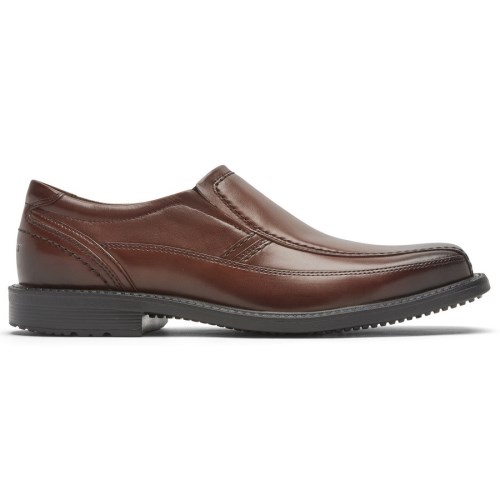 Rockport Style Leader 2 Bike Toe Slip-On Men's Loafers Dark Brown | 3UMQJ-PH