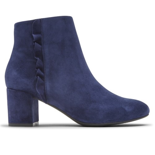 Rockport Total Motion Oaklee Ruffle Women's Booties Blue | JLXOT-PH