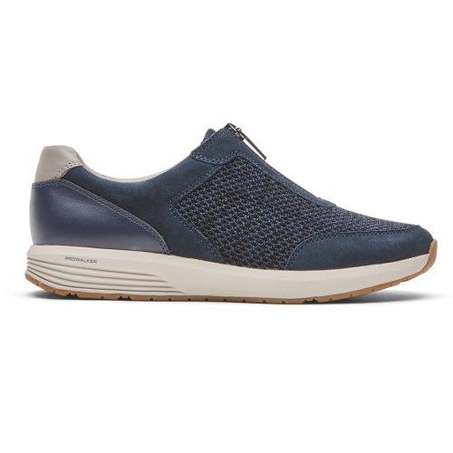 Rockport Trustride ProWalker Zip Women's Slip On Sneakers Indigo | K5LGQ-PH