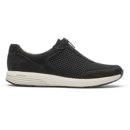 Rockport Trustride ProWalker Zip Women's Slip On Sneakers Black | Z3KO4-PH