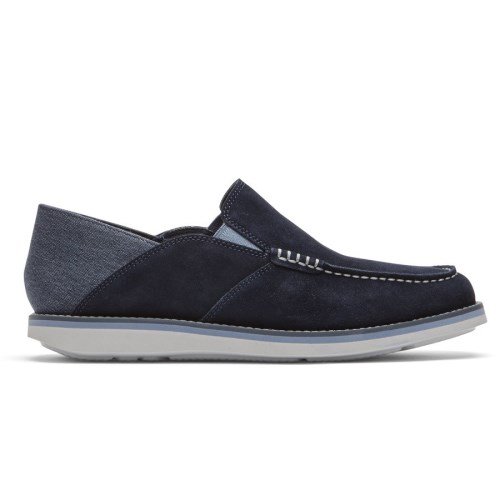 Rockport Tucker Venetian Crush Back Men's Loafers Navy | RZ20Y-PH