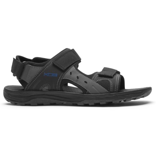 Rockport XCS Trail Technique Adjustable Men's Hiking Sandals Black | QNKYP-PH