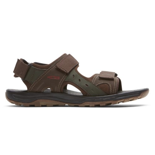 Rockport XCS Trail Technique Adjustable Men's Hiking Sandals Dark Brown | ZJTOW-PH