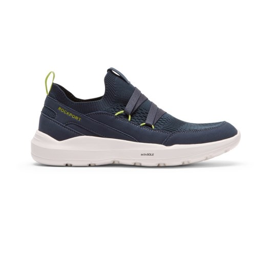 Rockport truFLEX Evolution Mudguard Men's Slip On Sneakers Navy | JQGWY-PH